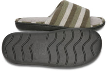 Load image into Gallery viewer, Mens Mesh Memory Foam Slipper- Green/Gray 9-10