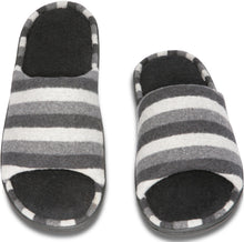 Load image into Gallery viewer, Mens Mesh Memory Foam Slipper- Gray/Gray 9-10