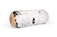 Load image into Gallery viewer, Deluxe Comfort Microbead Log Pillow, 14" x 7" - Airy Squishy Soft Microbeads - Stress And Neck Tension Relief - Rustic Wood Log Style - Neck Pillow, Birch Wood