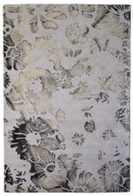 Load image into Gallery viewer, Handmade Wool Floral Ivory/ Green 5' x 8' lt1002 Area Rug