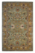 Load image into Gallery viewer, Handmade Wool Persian Green/ Brown 5' x 8' lt1009 Area Rug