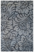Load image into Gallery viewer, Handmade Wool Floral Gray/ Dark Gray 5' x 8' lt1010 Area Rug