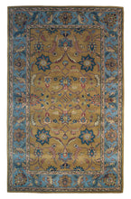 Load image into Gallery viewer, Handmade Wool Persian Gold/ Blue 5' x 8' lt1014 Area Rug