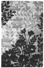 Load image into Gallery viewer, Handmade Wool Floral Gray/ Black 5' x 8' lt1030 Area Rug