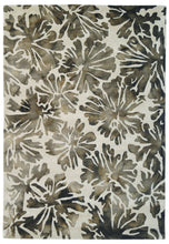 Load image into Gallery viewer, Handmade Wool Floral Gray/ Charcoal 5' x 8' lt1037 Area Rug