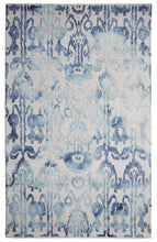 Load image into Gallery viewer, Handmade Wool Floral Ivory/ Blue 5' x 8' lt1088 Area Rug