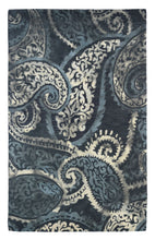 Load image into Gallery viewer, Handmade Wool Floral Green/ Blue 5' x 8' lt1096 Area Rug