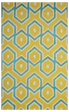 Load image into Gallery viewer, Handmade Wool Modern Yellow/ Blue 5' x 8' lt1110 Area Rug
