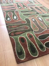 Load image into Gallery viewer, Handmade Wool Modern Brown/ Green 5' x 8' lt1111 Area Rug