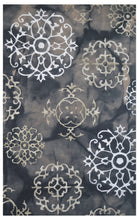 Load image into Gallery viewer, Handmade Wool Floral Black/ Gray 5' x 8' lt1118 Area Rug