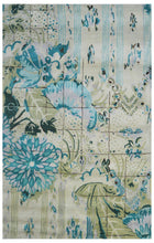 Load image into Gallery viewer, Handmade Wool Floral Green/ Blue 5' x 8' lt1129 Area Rug