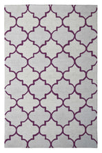 Load image into Gallery viewer, Handmade Wool Modern Ivory/ Purple 5' x 8' lt1132 Area Rug