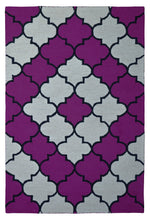 Load image into Gallery viewer, Handmade Wool Modern Ivory/ Purple 5' x 8' lt1133 Area Rug