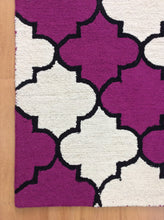 Load image into Gallery viewer, Handmade Wool Modern Ivory/ Purple 5' x 8' lt1133 Area Rug