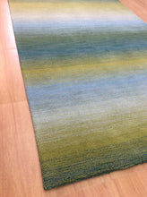 Load image into Gallery viewer, Handmade Wool Modern Green/ Blue 5' x 8' lt1157 Area Rug