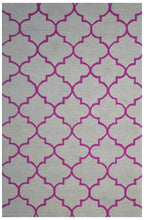 Load image into Gallery viewer, Handmade Wool Modern Gray/ Pink 5' x 8' lt1161 Area Rug