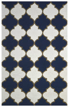 Load image into Gallery viewer, Handmade Wool Modern Ivory/ Blue 5' x 8' lt1175 Area Rug