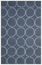 Load image into Gallery viewer, Handmade Wool Modern Navy Blue/ Ivory 5' x 8' lt1215 Area Rug