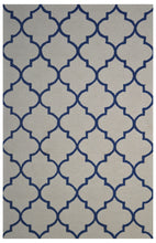 Load image into Gallery viewer, Handmade Wool Modern Ivory/ Navy Blue 5' x 8' lt1223 Area Rug
