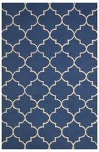 Load image into Gallery viewer, Handmade Wool Modern Navy Blue/ Beige 5' x 8' lt1234 Area Rug