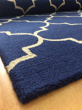 Load image into Gallery viewer, Handmade Wool Modern Navy Blue/ Beige 5' x 8' lt1234 Area Rug