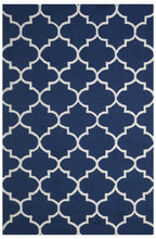 Load image into Gallery viewer, Handmade Wool Modern Navy Blue/ Ivory 5' x 8' lt1239 Area Rug