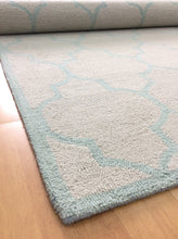 Load image into Gallery viewer, Handmade Wool Modern Ivory/ L.Blue 5' x 8' lt1240 Area Rug