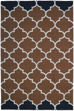Load image into Gallery viewer, Handmade Wool Modern Brown/ Navy Blue 5' x 8' lt1250 Area Rug