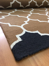 Load image into Gallery viewer, Handmade Wool Modern Brown/ Navy Blue 5' x 8' lt1250 Area Rug