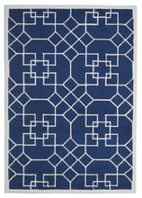 Load image into Gallery viewer, Handmade Wool Modern Navy Blue/ Ivory 5' x 8' lt1274 Area Rug