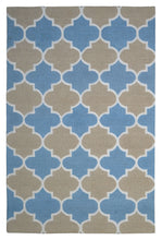 Load image into Gallery viewer, Handmade Wool Modern L.Blue/ Rust 5' x 8' lt1275 Area Rug