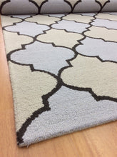 Load image into Gallery viewer, Handmade Wool Modern Beige/L.Blue 5' x 8' lt1279 Area Rug