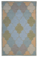 Load image into Gallery viewer, Handmade Wool Modern L.Blue/ Green 5' x 8' lt1291 Area Rug