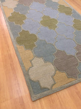 Load image into Gallery viewer, Handmade Wool Modern L.Blue/ Green 5' x 8' lt1291 Area Rug