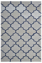 Load image into Gallery viewer, Handmade Wool Modern Ivory/ Navy Blue 5' x 8' lt1304 Area Rug