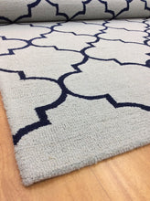 Load image into Gallery viewer, Handmade Wool Modern L.Blue/ Navy Blue 5' x 8' lt1311 Area Rug