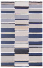 Load image into Gallery viewer, Handmade Wool Modern Ivory/ Navy Blue 5' x 8' lt1357 Area Rug