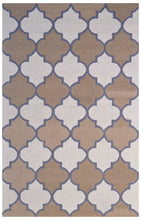 Load image into Gallery viewer, Handmade Wool Modern Ivory/ Rust 5' x 8' lt1387 Area Rug