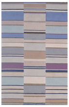 Load image into Gallery viewer, Handmade Wool Modern Blue/ Silver 5' x 8' lt1388 Area Rug