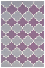 Load image into Gallery viewer, Handmade Wool Modern Gray/ Purple 5' x 8' lt1404 Area Rug
