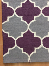 Load image into Gallery viewer, Handmade Wool Modern Gray/ Purple 5' x 8' lt1404 Area Rug