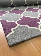 Load image into Gallery viewer, Handmade Wool Modern Gray/ Purple 5' x 8' lt1404 Area Rug