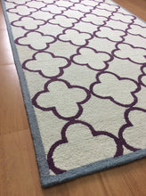 Load image into Gallery viewer, Handmade Wool Modern Ivory/ Purple 5' x 8' lt1408 Area Rug