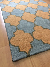 Load image into Gallery viewer, Handmade Wool Modern L.Blue/ Gold 5' x 8' lt1412 Area Rug