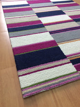 Load image into Gallery viewer, Handmade Wool Modern Ivory/ Navy Blue 5' x 8' lt1429 Area Rug