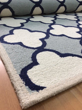 Load image into Gallery viewer, Handmade Wool Modern L.Blue/ Ivory 5' x 8' lt1435 Area Rug