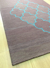 Load image into Gallery viewer, Handmade Wool Modern Brown/ lue 5' x 8' lt1436 Area Rug