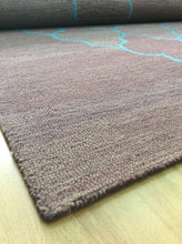 Load image into Gallery viewer, Handmade Wool Modern Brown/ lue 5' x 8' lt1436 Area Rug