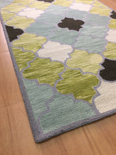 Load image into Gallery viewer, Handmade Wool Modern Blue/ Green 5' x 8' lt1439 Area Rug