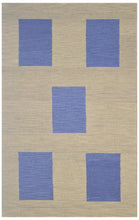 Load image into Gallery viewer, Handmade Wool Modern Green/ Navy Blue 5' x 8' lt1459 Area Rug